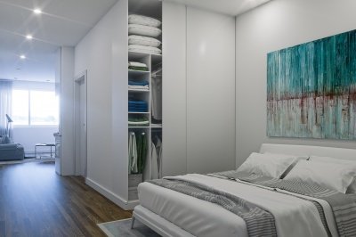 Bedroom area at a Craneshaw House studio apartment, ©Galliard Homes. Bedroom area at a Craneshaw House studio apartment, ©Galliard Homes.