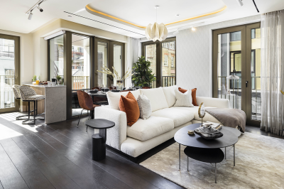 Living area at a TCRW Soho apartment ©Galliard Homes. Living area at a TCRW Soho apartment ©Galliard Homes.