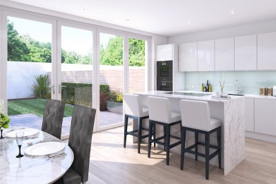 Kitchen and dining area at Station House, computer generated image intended for illustrative purposes only, ©Acorn Property Group. Kitchen and dining area at Station House, computer generated image intended for illustrative purposes only, ©Acorn Property Group.