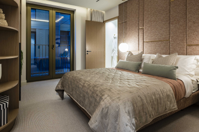 Bedroom area at a TCRW SOHO apartment ©Galliard Homes. Bedroom area at a TCRW SOHO apartment ©Galliard Homes.