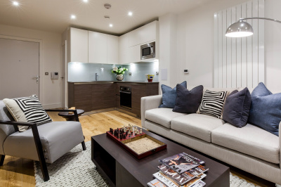 Living area in a Galliard Homes show apartment, ©Galliard Homes. Living area in a Galliard Homes show apartment, ©Galliard Homes.