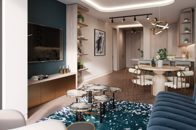 Living area at TCRW SOHO; image intended for illustrative purposes only, ©Galliard Homes. Living area at TCRW SOHO; image intended for illustrative purposes only, ©Galliard Homes.