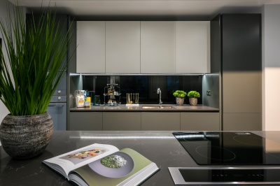 Kitchen area at Tottenham Court Road West; computer generated image intended for illustrative purposes only, ©Galliard Homes. Kitchen area at Tottenham Court Road West; computer generated image intended for illustrative purposes only, ©Galliard Homes.