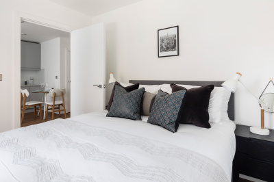 Bedroom area at a Galliard Homes apartment, ©Galliard Homes. Bedroom area at a Galliard Homes apartment, ©Galliard Homes.