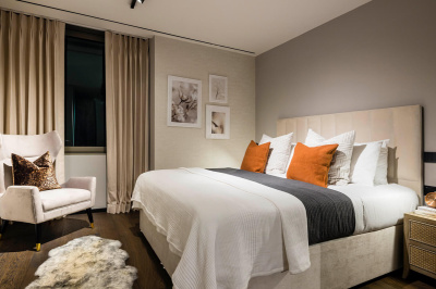Principal Bedroom at Apartment 213 The Stage, ©Galliard Homes. Principal Bedroom at Apartment 213 The Stage, ©Galliard Homes.