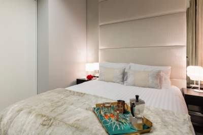 Bedroom area in a Galliard Homes showroom, ©Galliard Homes. Bedroom area in a Galliard Homes showroom, ©Galliard Homes.
