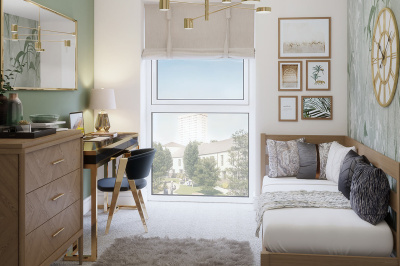 Second Bedroom at a Belgrave Village apartment, computer generated image intended for illustrative use only, ©Wavensmere Second Bedroom at a Belgrave Village apartment, computer generated image intended for illustrative use only, ©Wavensmere