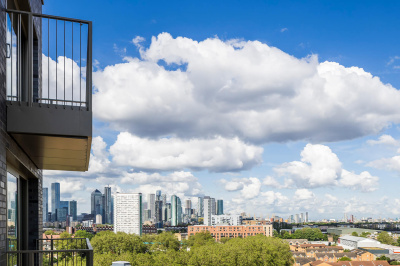 Actual view from balcony of this apartment at Neptune Wharf ©Galliard Homes.