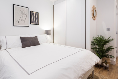 Bedroom at a Westgate House apartment, ©Galliard Homes. Bedroom at a Westgate House apartment, ©Galliard Homes.