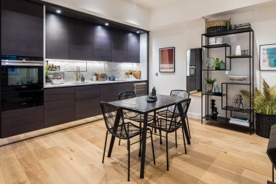 Kitchen area at Islington Square, ©Galliard Homes. Kitchen area at Islington Square, ©Galliard Homes.