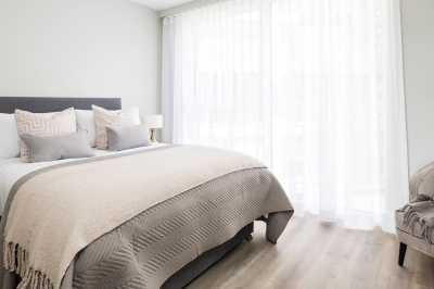 Duplex bedroom at Neptune Wharf ©Galliard Homes. Duplex bedroom at Neptune Wharf ©Galliard Homes.