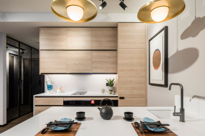 Kitchen area at The Stage; image intended for illustrative purposes only, ©Galliard Homes. Kitchen area at The Stage; image intended for illustrative purposes only, ©Galliard Homes.