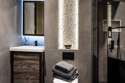 Shower room at The Stage ©Galliard Homes. Shower room at The Stage ©Galliard Homes.