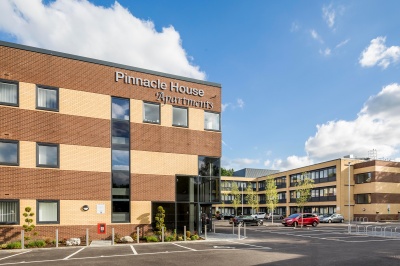 Pinnacle House exterior, ©Galliard Homes. Pinnacle House exterior, ©Galliard Homes.