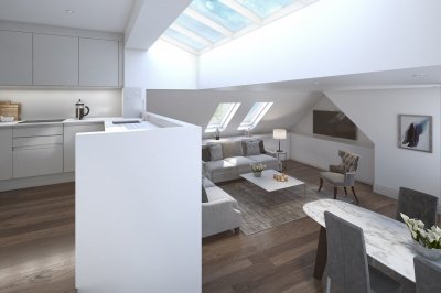 Kitchen area at Station House, ©Galliard Homes. Kitchen area at Station House, ©Galliard Homes.