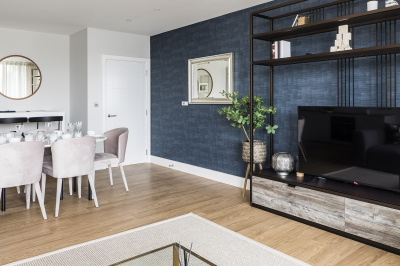 Living area at a Wimbledon Grounds apartment ©Galliard Homes. Living area at a Wimbledon Grounds apartment ©Galliard Homes.