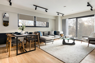 Living area at Newham’s Yard, Tower Bridge Road; ©Galliard Homes.
