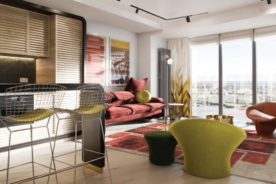 Open-plan kitchen, living and dining area at an Arena Tower apartment, ©Galliard Homes. Open-plan kitchen, living and dining area at an Arena Tower apartment, ©Galliard Homes.