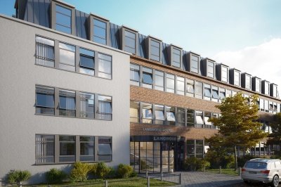 Langwood House exterior, ©Galliard Homes. Langwood House exterior, ©Galliard Homes.