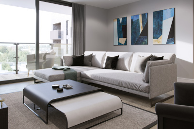 Living area at a Galliard Homes show apartment, ©Galliard Homes. Living area at a Galliard Homes show apartment, ©Galliard Homes.