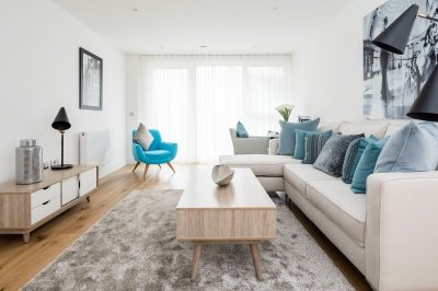Living area in a Galliard Homes apartment, ©Galliard Homes. Living area in a Galliard Homes apartment, ©Galliard Homes.