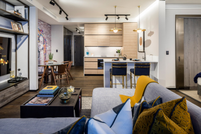 Open-plan kitchen, living and dining area at The Stage; image intended for illustrative purposes only, ©Galliard Homes. Open-plan kitchen, living and dining area at The Stage; image intended for illustrative purposes only, ©Galliard Homes.