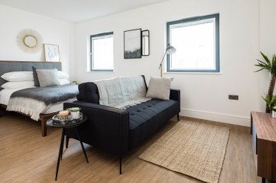 Studio suite at a Galliard Homes apartment, ©Galliard Homes Studio suite at a Galliard Homes apartment, ©Galliard Homes