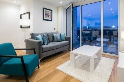 Living area at a Galliard Homes show apartment, ©Galliard Homes. Living area at a Galliard Homes show apartment, ©Galliard Homes.