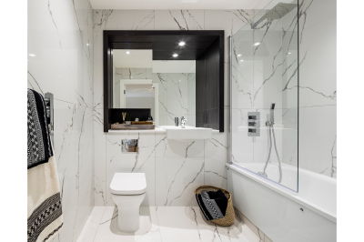 Bathroom at the Timber Yard show apartment, ©Galliard Homes.