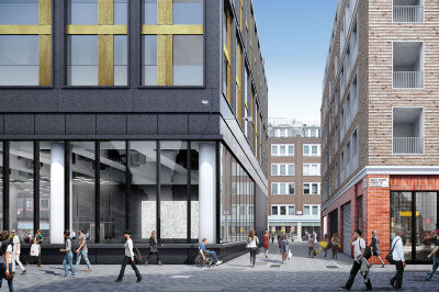 TCRW SOHO exterior; computer generated image intended for illustrative purposes only, ©Galliard Homes. TCRW SOHO exterior; computer generated image intended for illustrative purposes only, ©Galliard Homes.