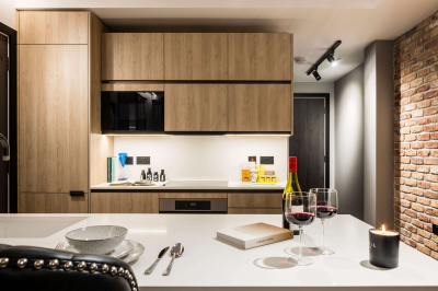 Open-plan kitchen, living and dining area at The Stage ©Galliard Homes. Open-plan kitchen, living and dining area at The Stage ©Galliard Homes.