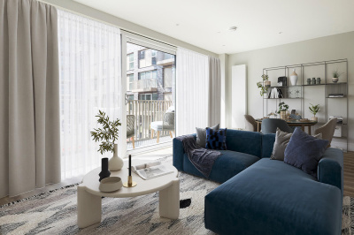 Living area in a Park Avenue Place apartment, computer generated image intended for illustrative use only, ©Galliard Homes. Living area in a Park Avenue Place apartment, computer generated image intended for illustrative use only, ©Galliard Homes.