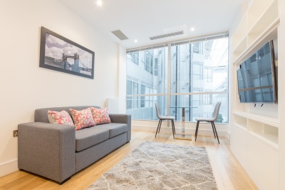 Living area in a Galliard Homes studio apartment, ©Galliard Homes. Living area in a Galliard Homes studio apartment, ©Galliard Homes.