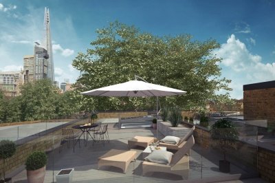Roof terrace at Hepple & White, computer generated image intended for illustrative purposes only, ©Acorn Property Group. Roof terrace at Hepple & White, computer generated image intended for illustrative purposes only, ©Acorn Property Group.