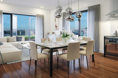 Living and dining area at Greenview Court, computer generated image intended for illustrative purposes only, ©Galliard Homes. Living and dining area at Greenview Court, computer generated image intended for illustrative purposes only, ©Galliard Homes.