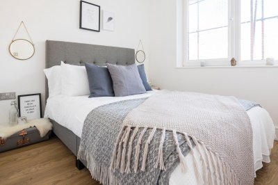 Bedroom area in a typical Galliard apartment, ©Galliard Homes. Bedroom area in a typical Galliard apartment, ©Galliard Homes.