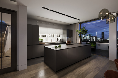 Kitchen area at Islington Square, ©Galliard Homes. Kitchen area at Islington Square, ©Galliard Homes.