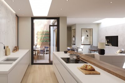 Kitchen area at Islington Square, ©Galliard Homes. Kitchen area at Islington Square, ©Galliard Homes.