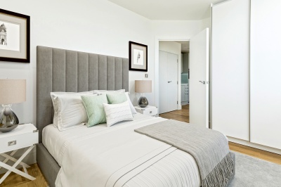 Bedroom area at a Galliard Homes apartment, computer generated image intended for illustrative purposes only, ©Galliard Homes. Bedroom area at a Galliard Homes apartment, computer generated image intended for illustrative purposes only, ©Galliard Homes.