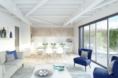 Living, kitchen and dining area at Design House, computer generated image intended for illustrative purposes only ©Acorn Property Group. Living, kitchen and dining area at Design House, computer generated image intended for illustrative purposes only ©Acorn Property Group.