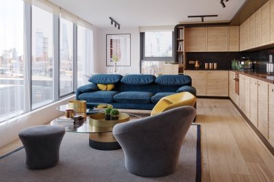 Living area at Tower Bridge Road; computer generated image intended for illustrative purposes only, ©Acorn Property Group. Living area at Tower Bridge Road; computer generated image intended for illustrative purposes only, ©Acorn Property Group.