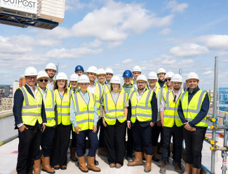 Outpost BlackRock & The Galliard Apsley Partnership representatives at the topping out ceremony at Enclave: Birmingham City.