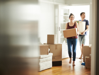 Couple moving into their new home Couple moving into their new home